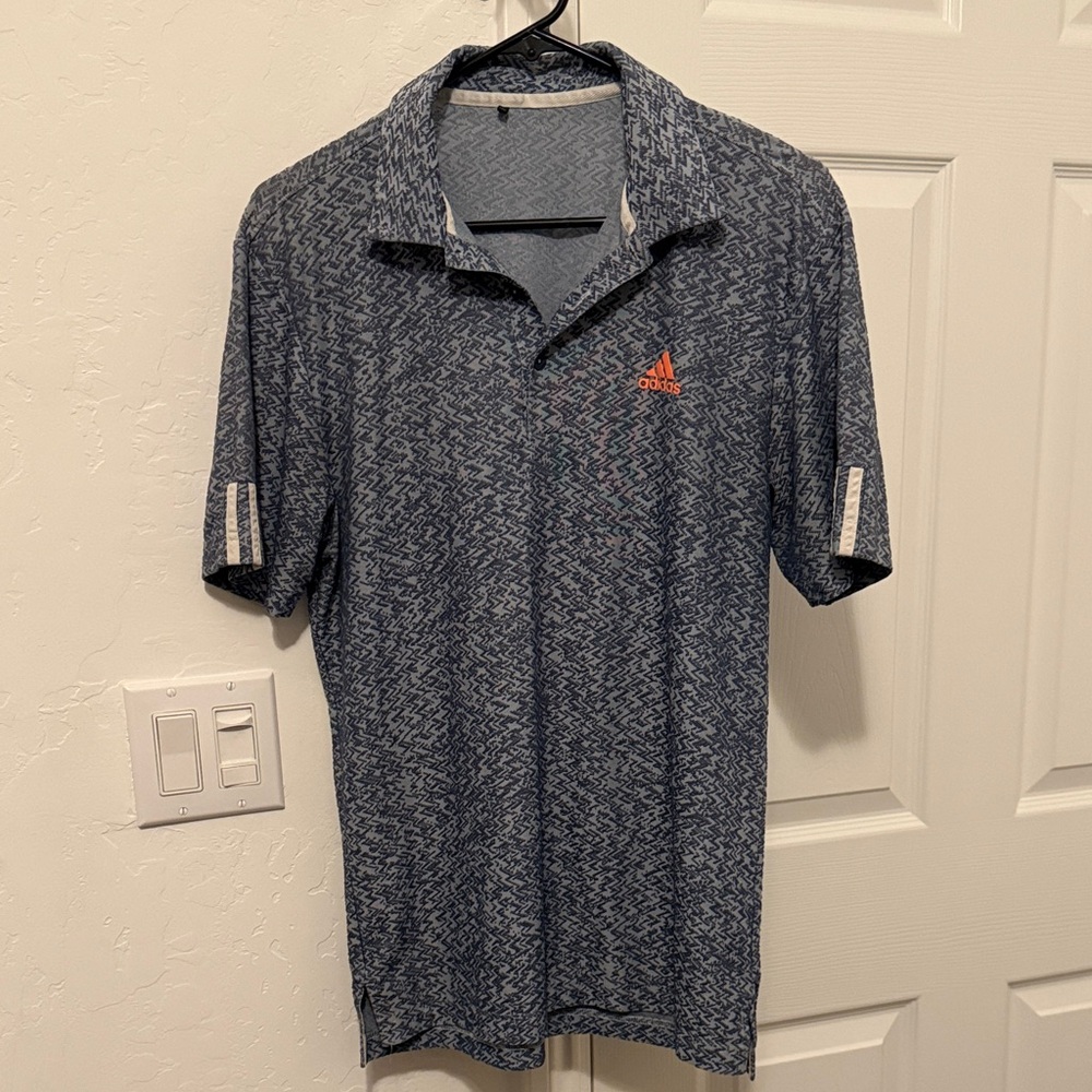 Adidas Men's Patterned Navy Polo Shirt